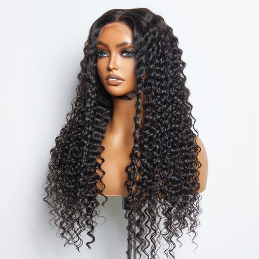 5x5 Glueless Lace Closure Wig 180% Density Deep Wave 18-32