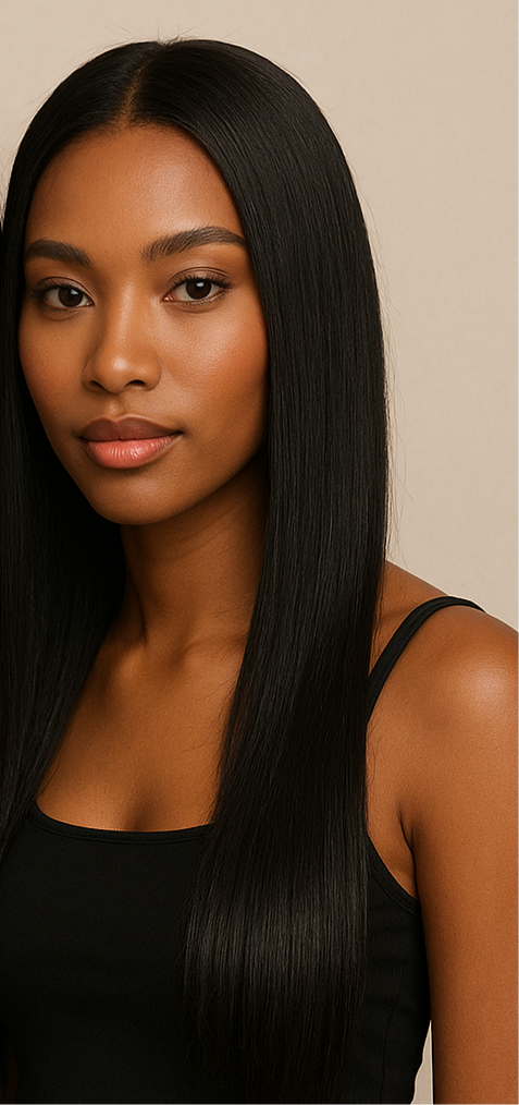 Bundle - Straight Virgin Brazilian Hair #1B Natural Black 12-32 inches