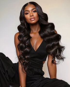 Bundle- Body Wavy Virgin Brazilian Hair #1B Natural Black 12 inches - 32 inches