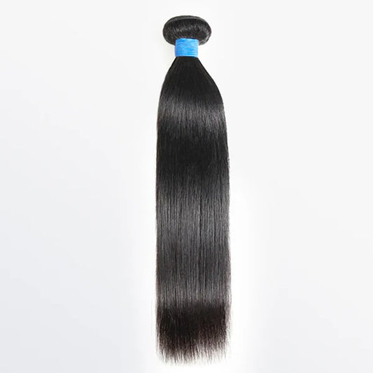 Bundle - Straight Virgin Brazilian Hair  #1B Natural Black     12-32 inches