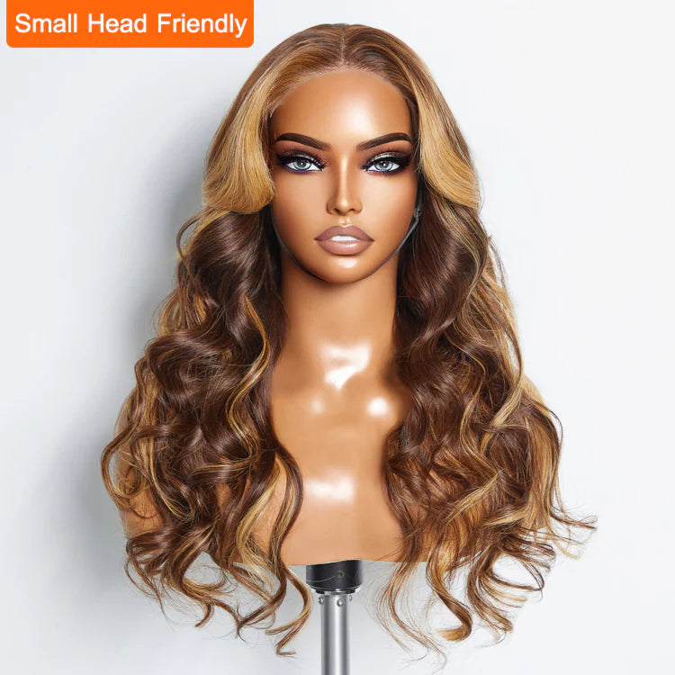 Glueless Kay      Lace Wig - 5"x5" Body Wavy Wear & Go Glueless #4/27 Lace Closure Wig-100% Human Hair - 24 Inches Body Wavy Wear & Lace Closure Wig-100% Human Hair