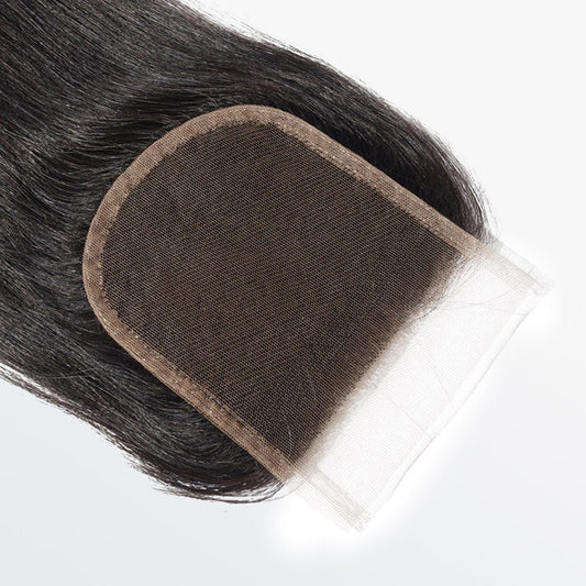 HD Lace Closure - 4.5" x 4.5" Upgrade Straight Free Parted Lace Closure #1B Natural Black 12-20 inches