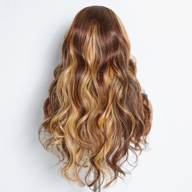 Glueless Kay      Lace Wig - 5"x5" Body Wavy Wear & Go Glueless #4/27 Lace Closure Wig-100% Human Hair - 24 Inches Body Wavy Wear & Lace Closure Wig-100% Human Hair