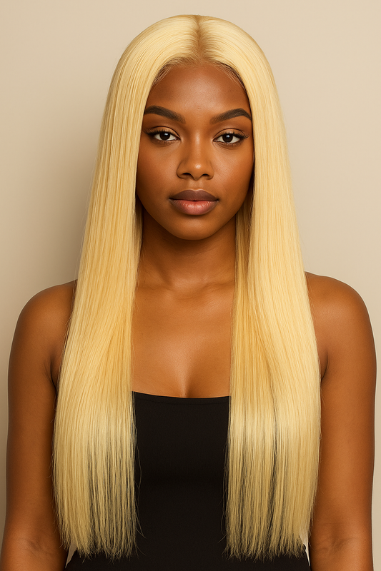 Pre-Plucked 13"x4" #613 Straight Lace Frontal Wig 200% Density - Human Hair 28-30 inches