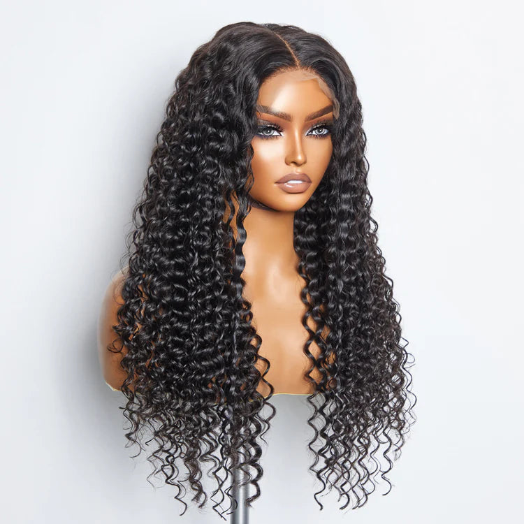 5x5 Glueless Lace Closure Wig 180% Density Deep Wave 18-32