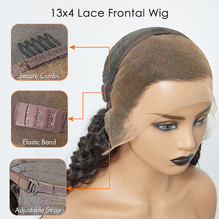 EVA- 13x4 Full Frontal Lace Wig Deep Wave 28 -34 inches - 200% Density