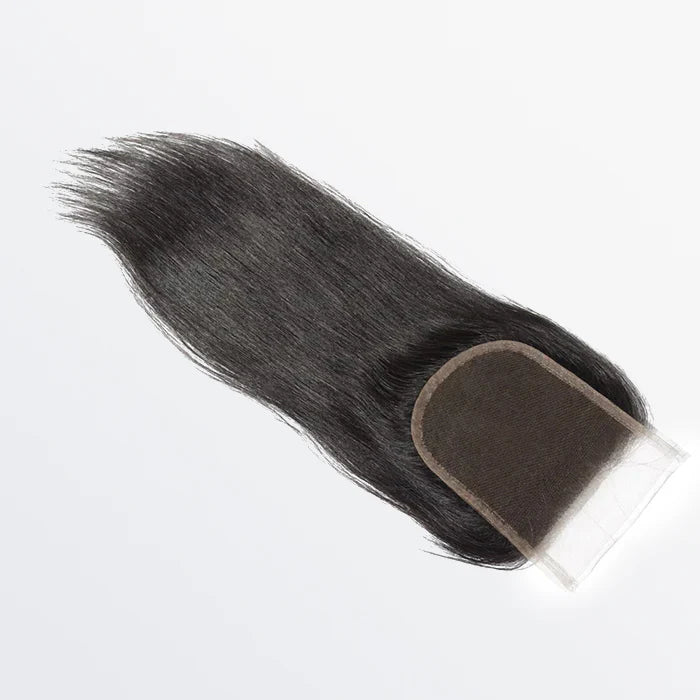 HD Lace Closure - 4.5" x 4.5" Upgrade Straight Free Parted Lace Closure #1B Natural Black 12-20 inches
