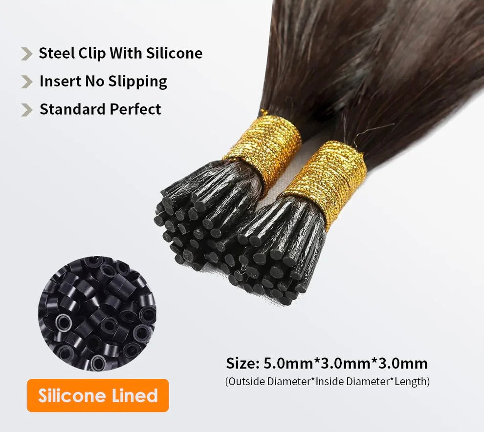 I Tip Hair Extensions Straight Natural Remy Human Hair (#2 Darkest Brown )
