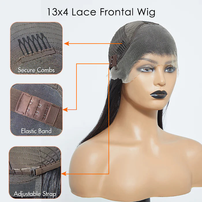 Pre-Plucked 13x4 Lace Front Straight Bob Wig 150% Density 10-14 inches