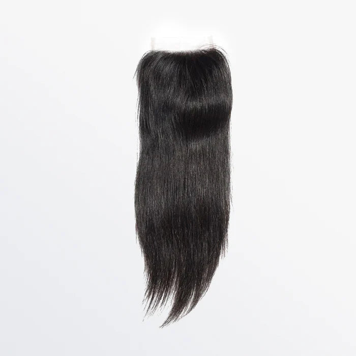 HD Lace Closure - 4.5" x 4.5" Upgrade Straight Free Parted Lace Closure #1B Natural Black 12-20 inches