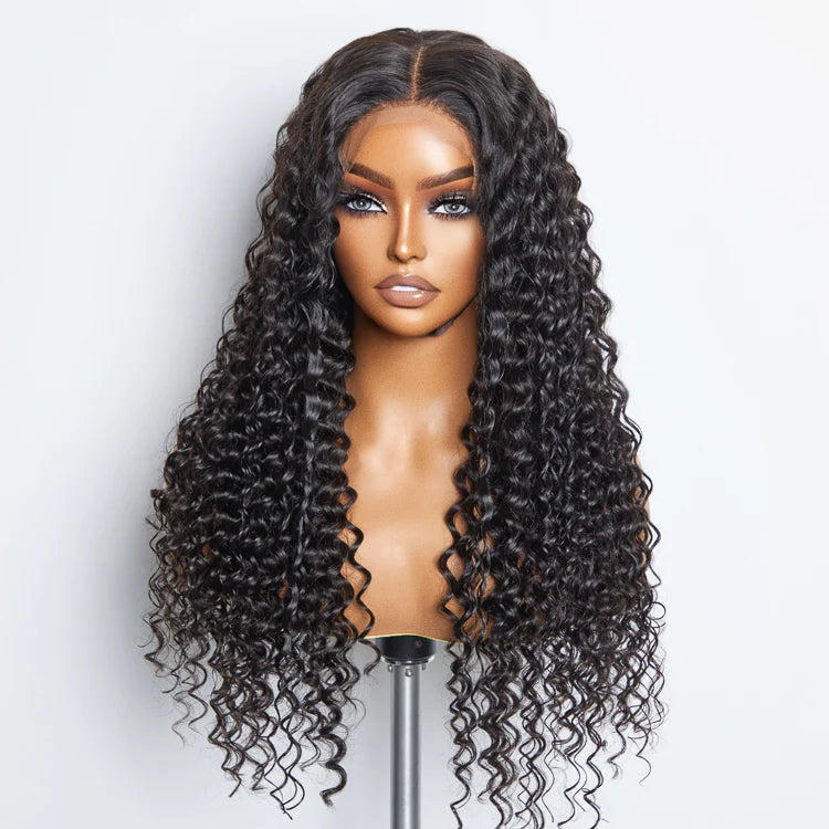 5x5 Glueless Lace Closure Wig 180% Density Deep Wave 18-32
