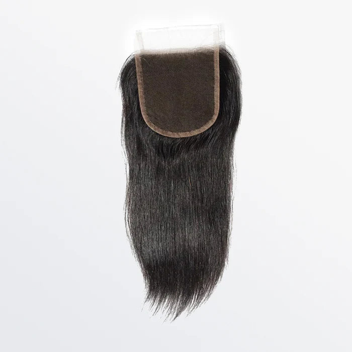 HD Lace Closure - 4.5" x 4.5" Upgrade Straight Free Parted Lace Closure #1B Natural Black 12-20 inches