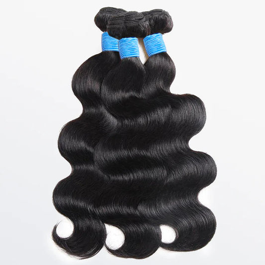 Bundle- Body Wavy Virgin Brazilian Hair #1B Natural Black 12 inches - 32 inches